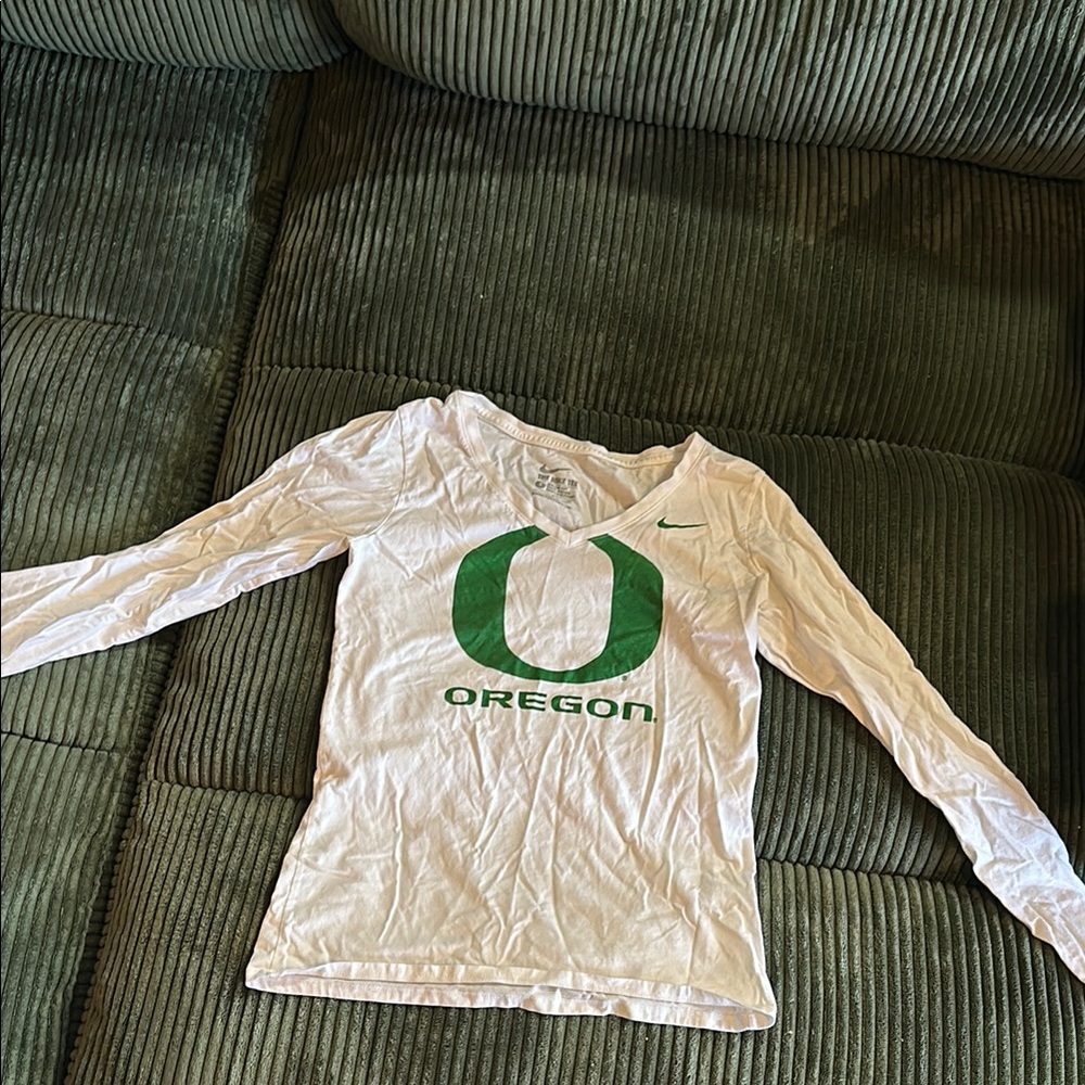 Nike Oregon Long Sleeve Shirt - White and Green